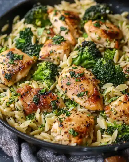 Flavorful One-Skillet Chicken & Broccoli Orzo for Busy Weeknights